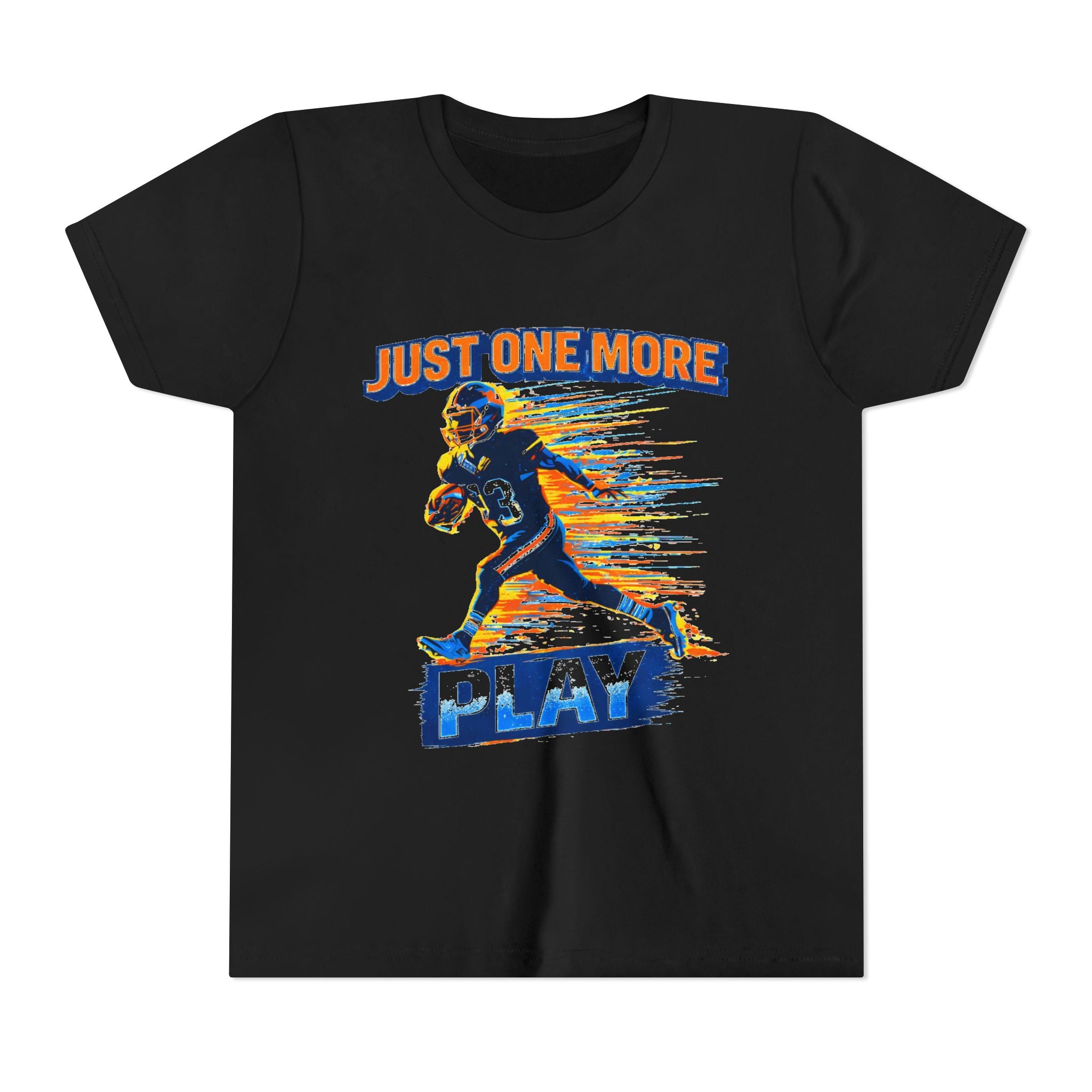 "Just One More Play" Action Graphic— Youth Football Tee