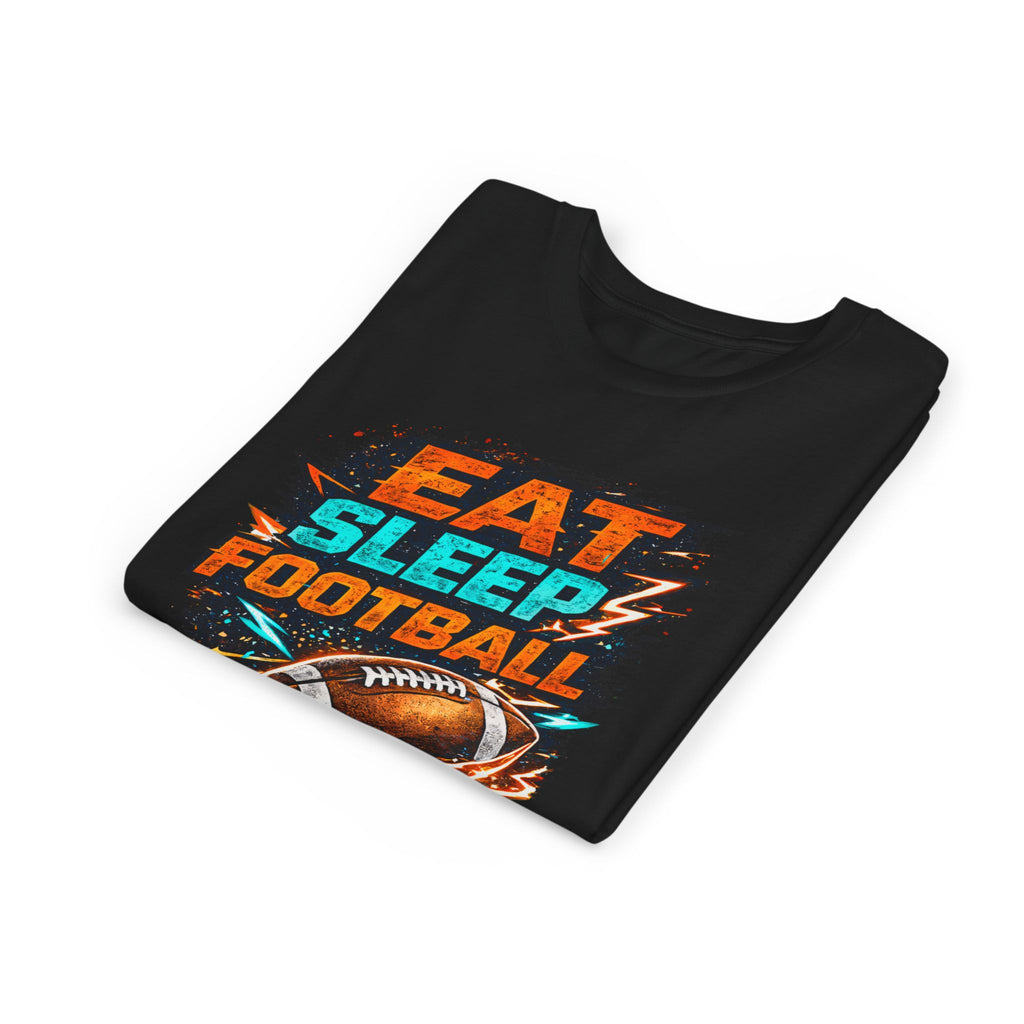 “Eat Sleep Football Repeat” Youth Football Graphic T‑Shirt
