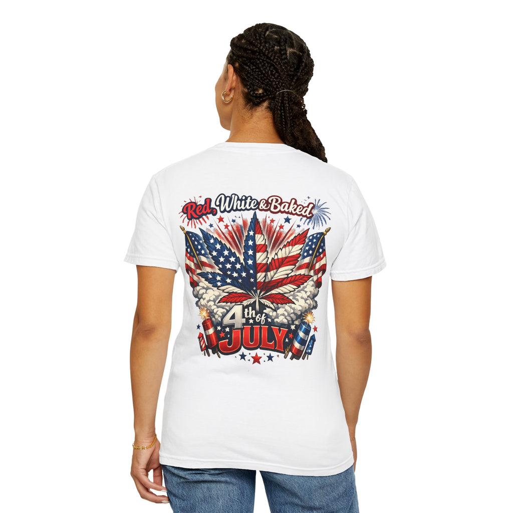 "Red, White & Baked" Patriotic Cannabis Holiday Tee