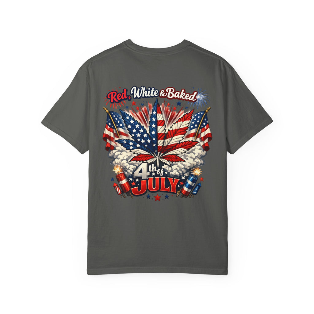 "Red, White & Baked" Patriotic Cannabis Holiday Tee