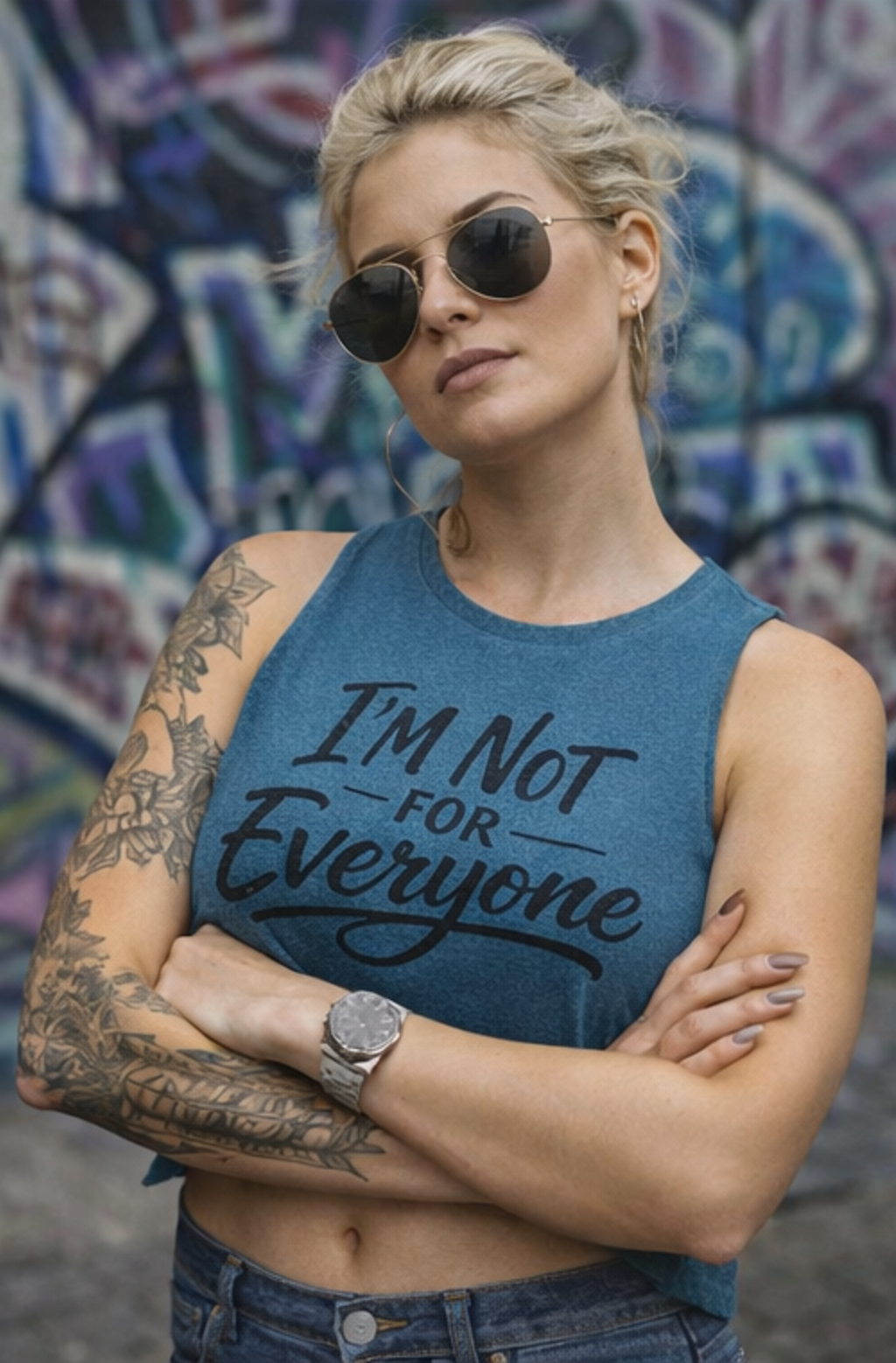 I’m Not For Everyone Crop Top – Women’s Graphic Tank – Sarcastic Attitude Shirt