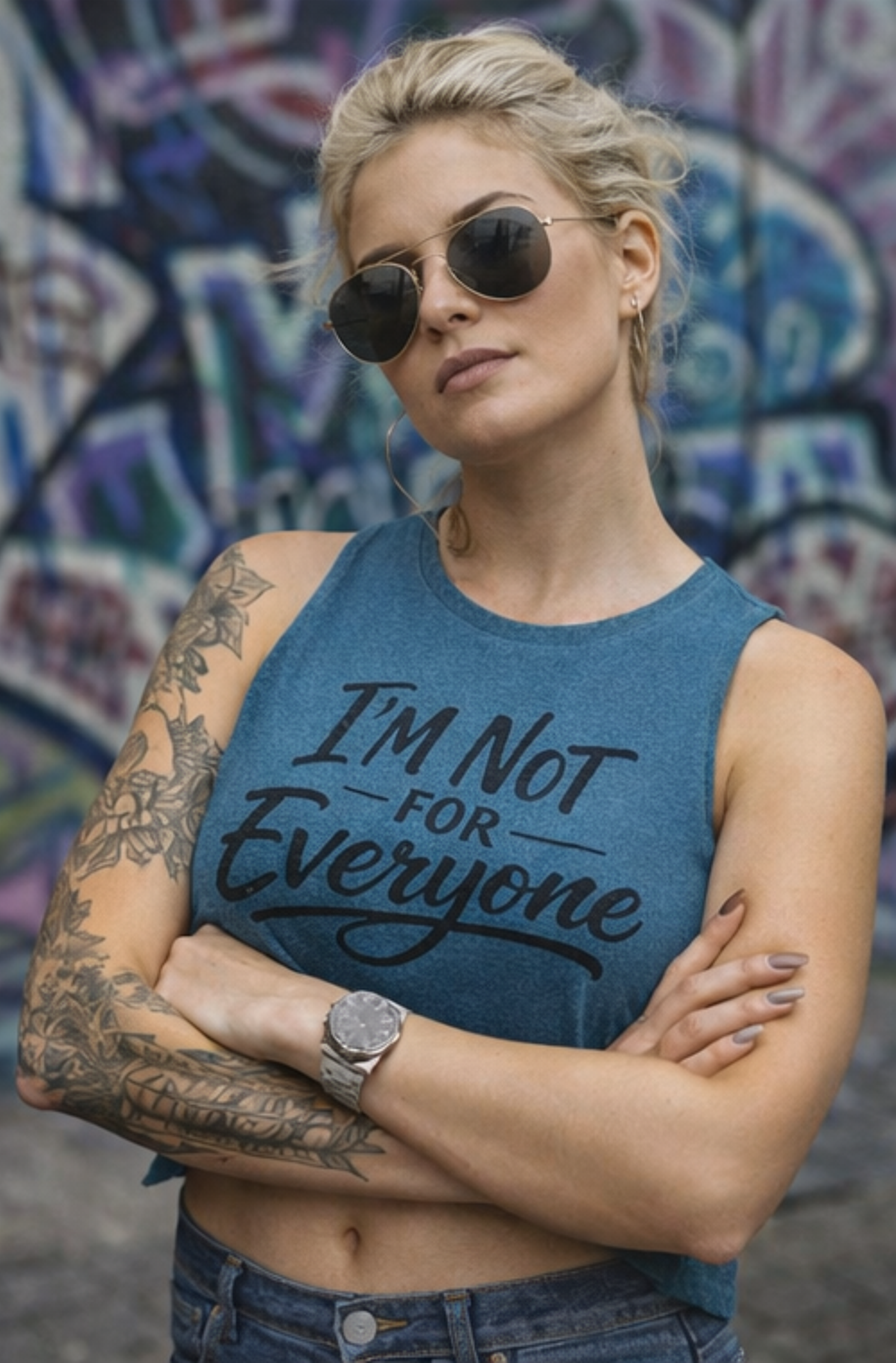I’m Not For Everyone Crop Top – Women’s Graphic Tank – Sarcastic Attitude Shirt