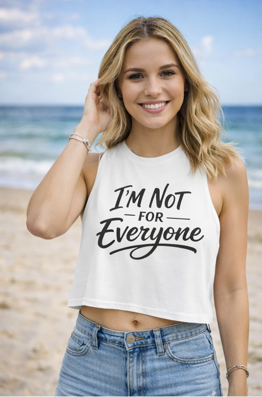I’m Not For Everyone Crop Top – Women’s Graphic Tank – Sarcastic Attitude Shirt