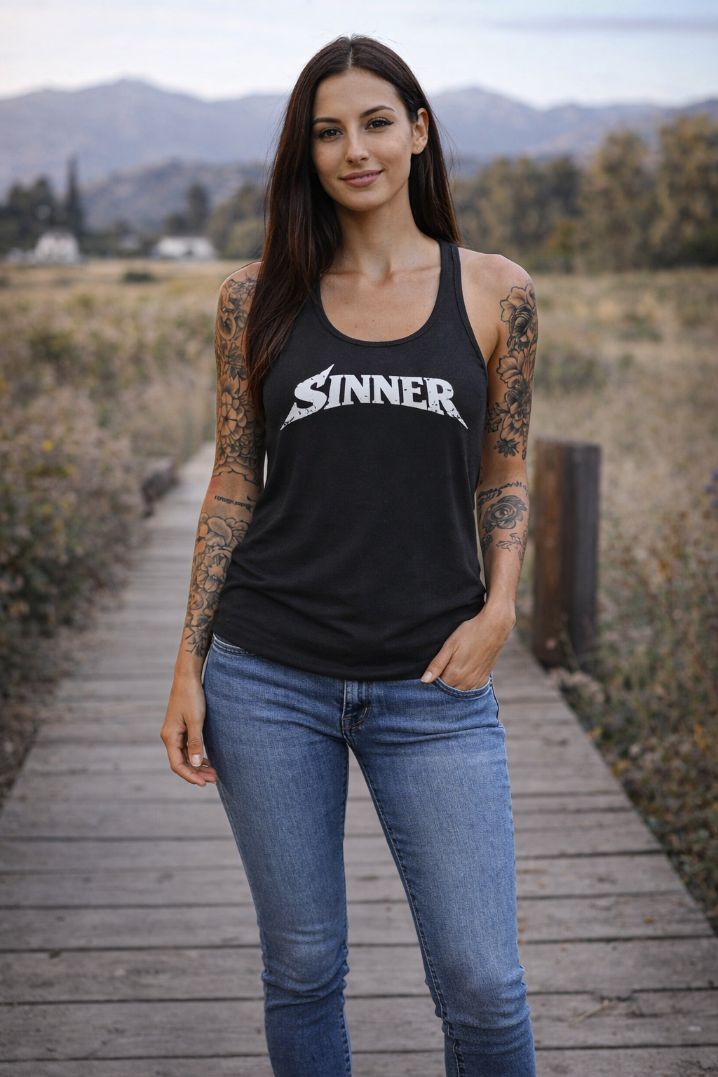 Sinner Racerback Tank Top for Women