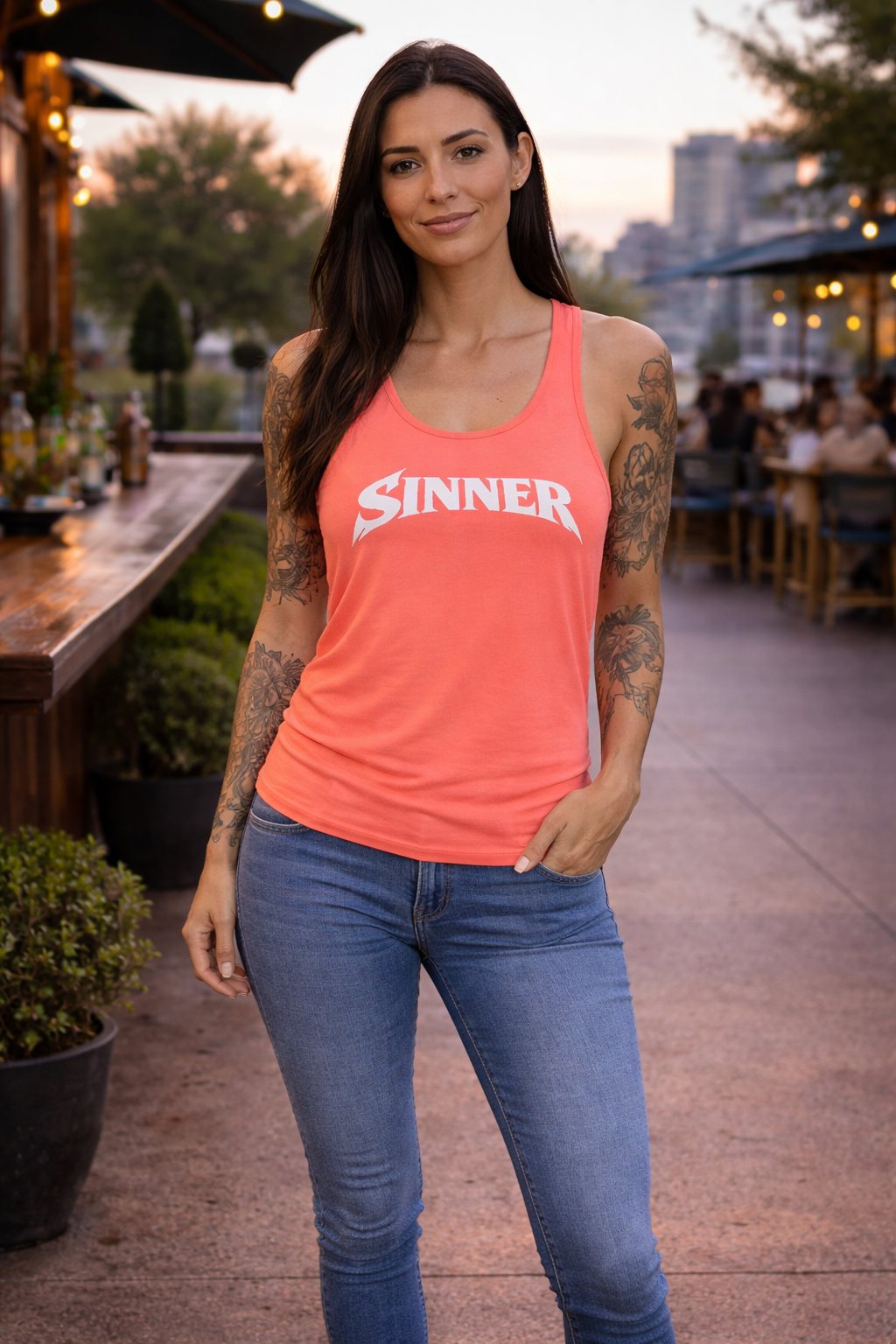 Sinner Racerback Tank Top for Women
