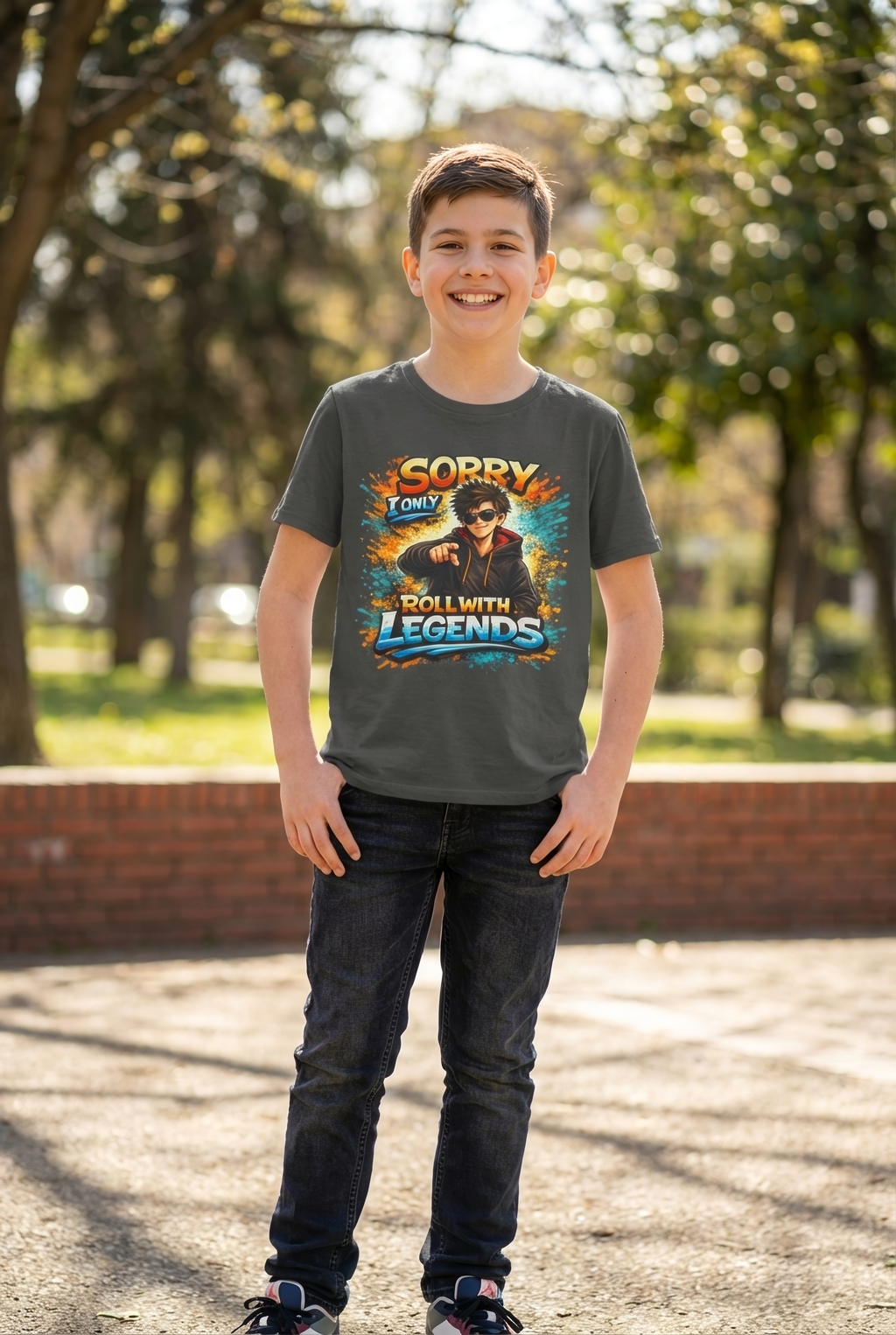Sorry I Only Roll With Legends – Kids Graphic T-Shirt | Fun Gamer Style Youth Tee