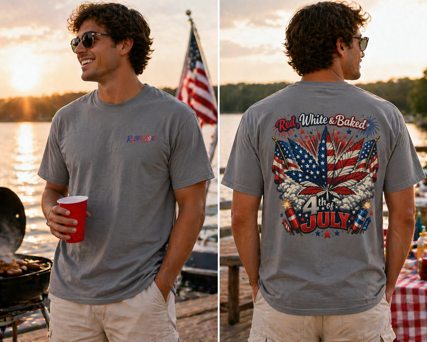 "Red, White & Baked" Patriotic Cannabis Holiday Tee
