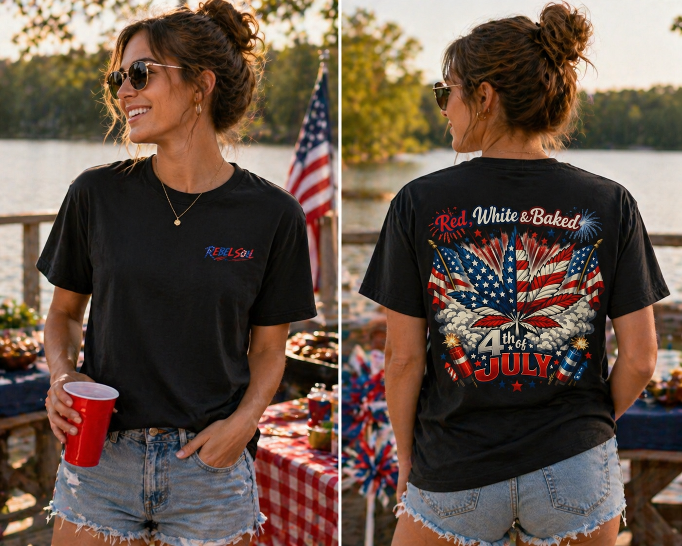 "Red, White & Baked" Patriotic Cannabis Holiday Tee