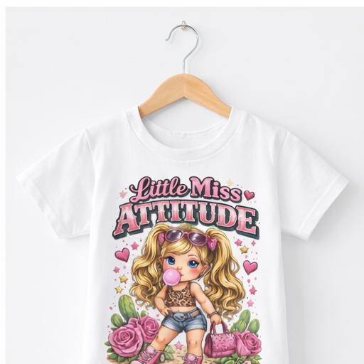 Little Miss Attitude toddler shirt | Cute girl character graphic tee