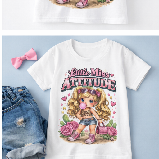 Little Miss Attitude toddler shirt | Cute girl character graphic tee
