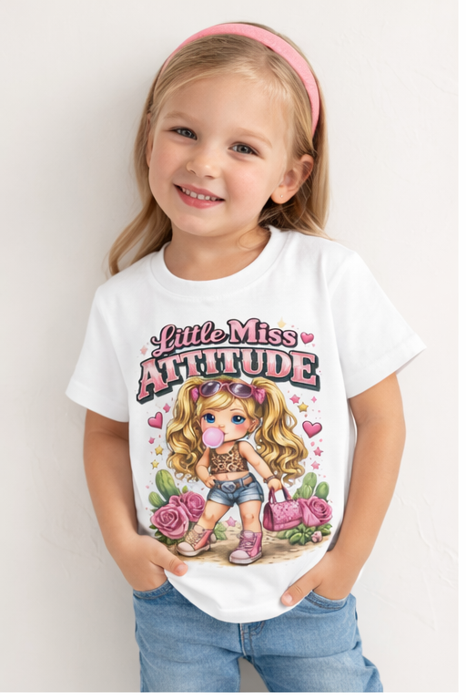Little Miss Attitude toddler shirt | Cute girl character graphic tee