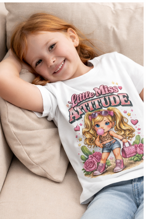 Little Miss Attitude toddler shirt | Cute girl character graphic tee