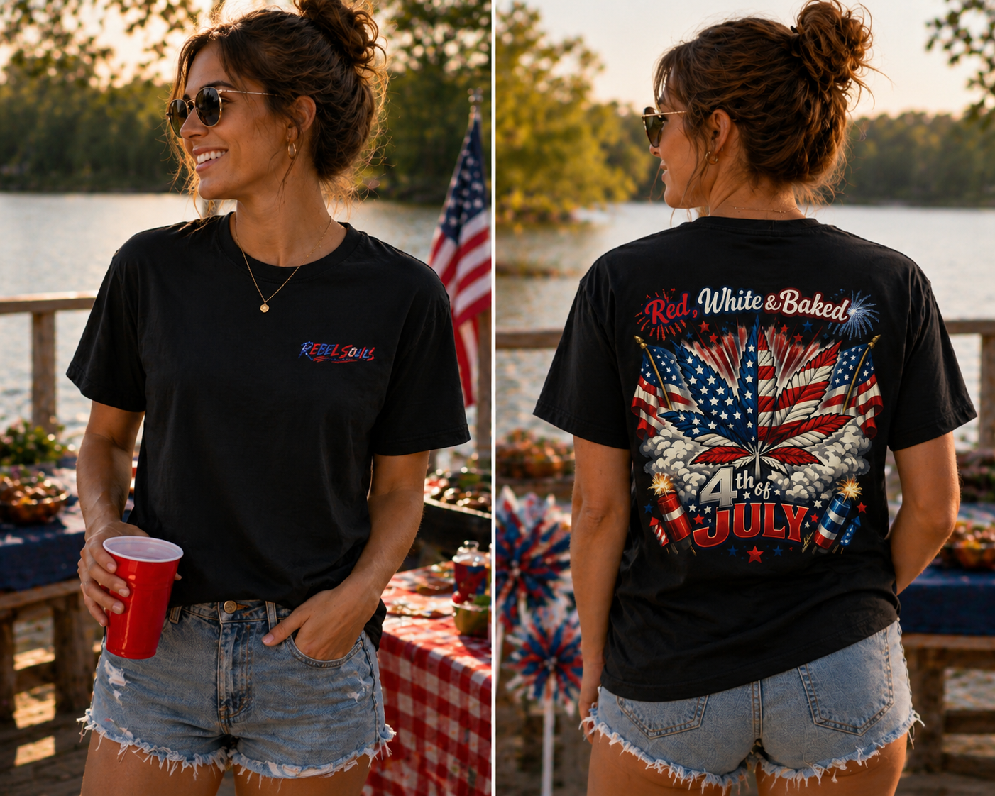 "Red, White & Baked" Patriotic Cannabis Holiday Tee