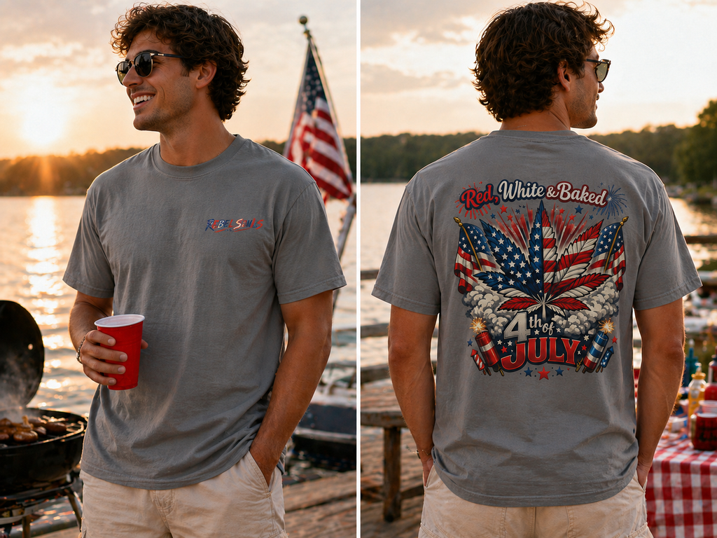 "Red, White & Baked" Patriotic Cannabis Holiday Tee