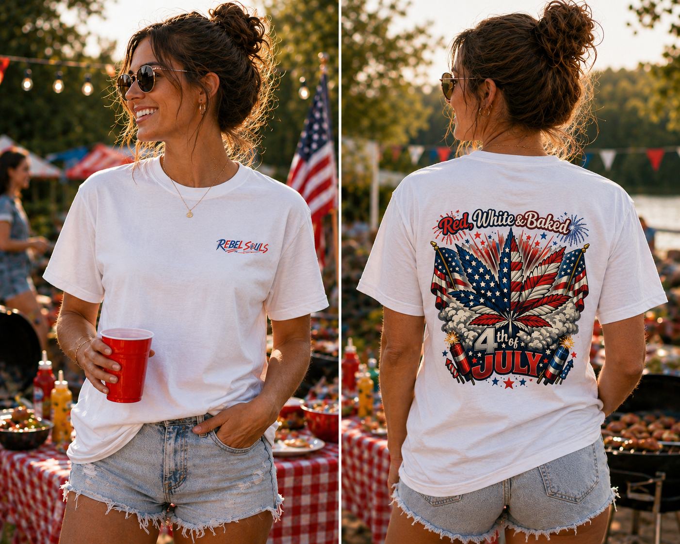 "Red, White & Baked" Patriotic Cannabis Holiday Tee