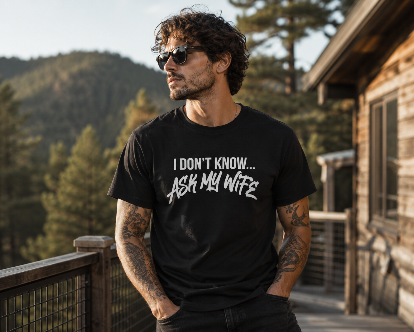 I Don't Know, Ask my wife-T-shirt