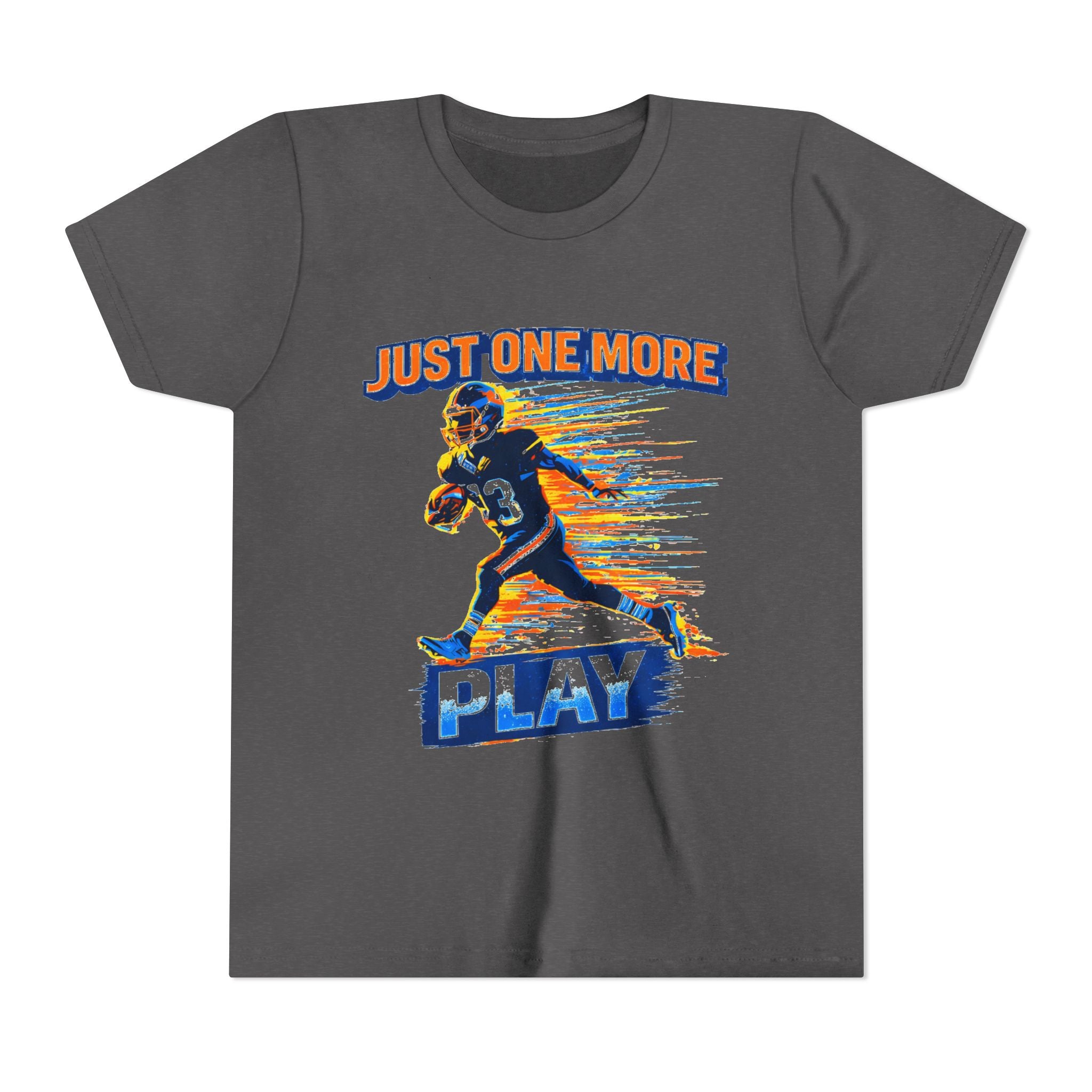 "Just One More Play" Action Graphic— Youth Football Tee