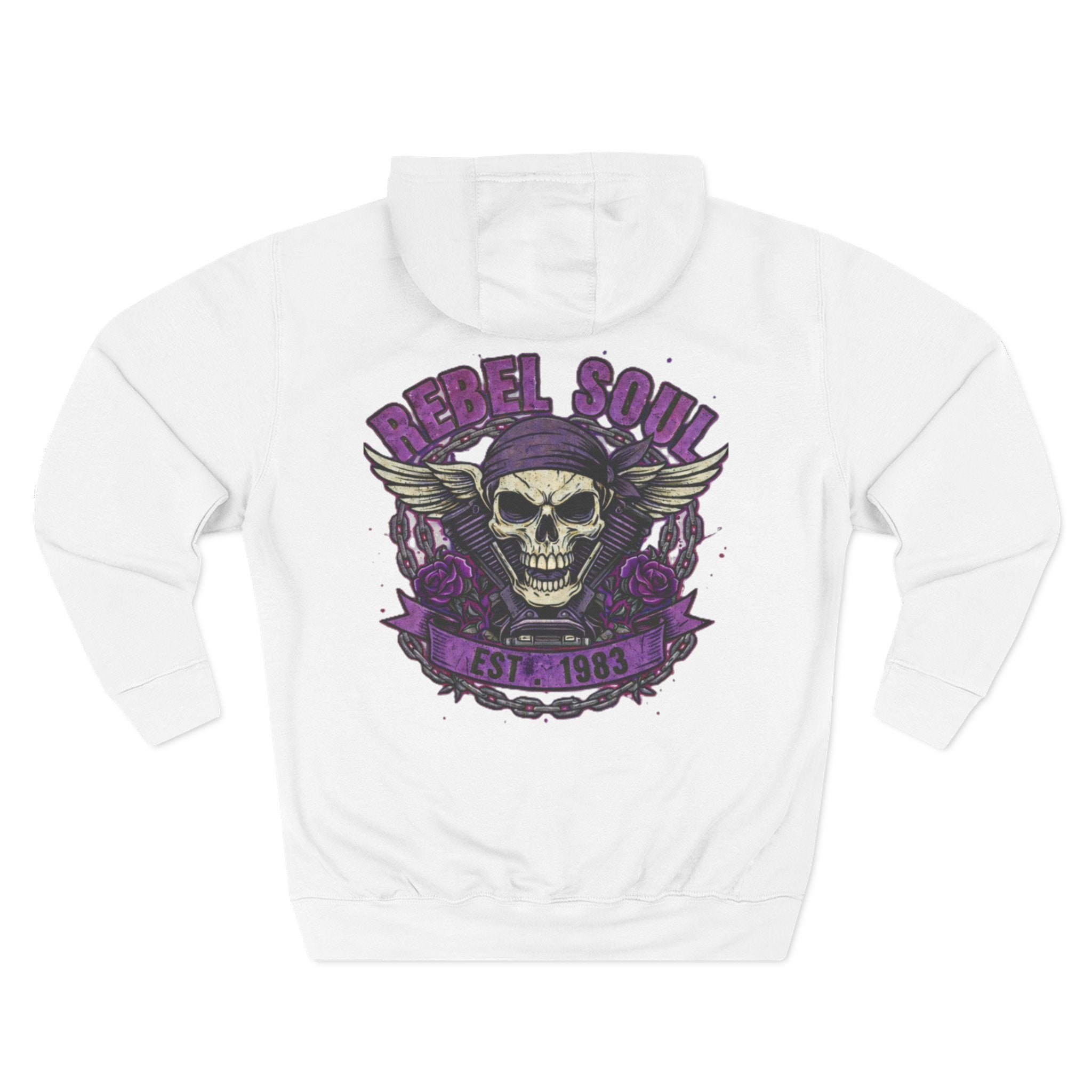Rebel Soul Skull Hoodie — Vintage Biker Skull Graphic Pullover