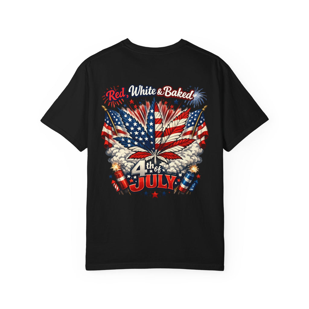 "Red, White & Baked" Patriotic Cannabis Holiday Tee