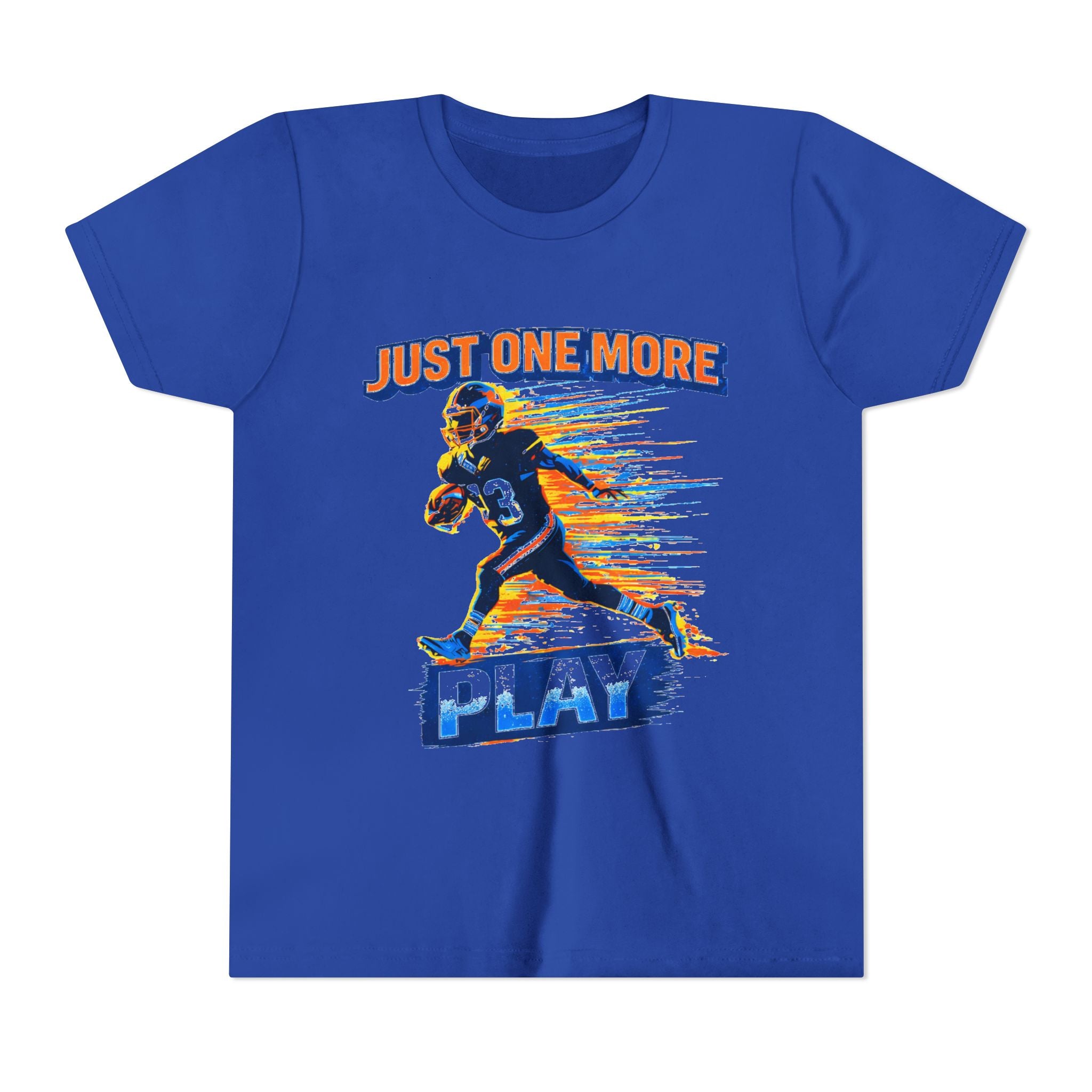 "Just One More Play" Action Graphic— Youth Football Tee