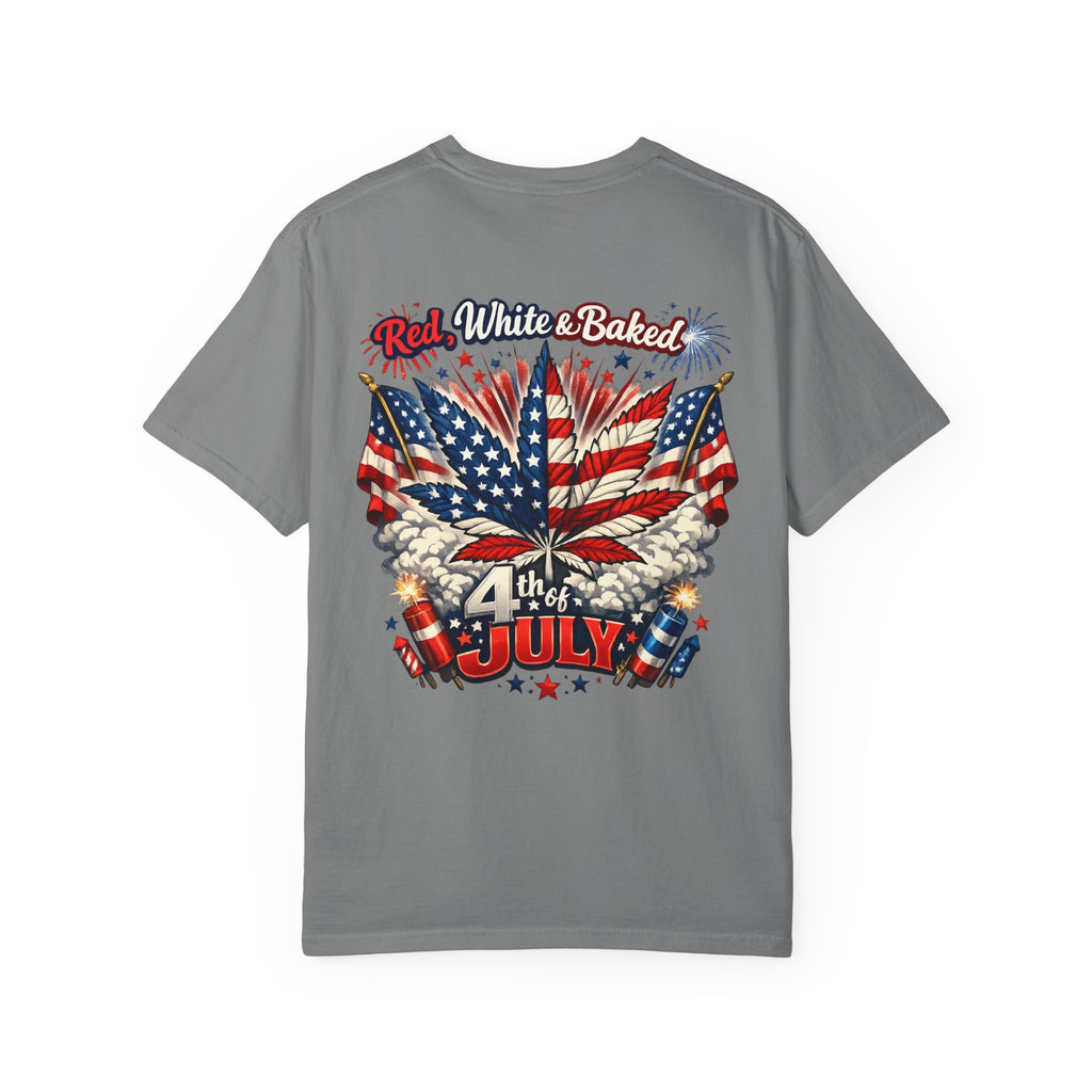 "Red, White & Baked" Patriotic Cannabis Holiday Tee